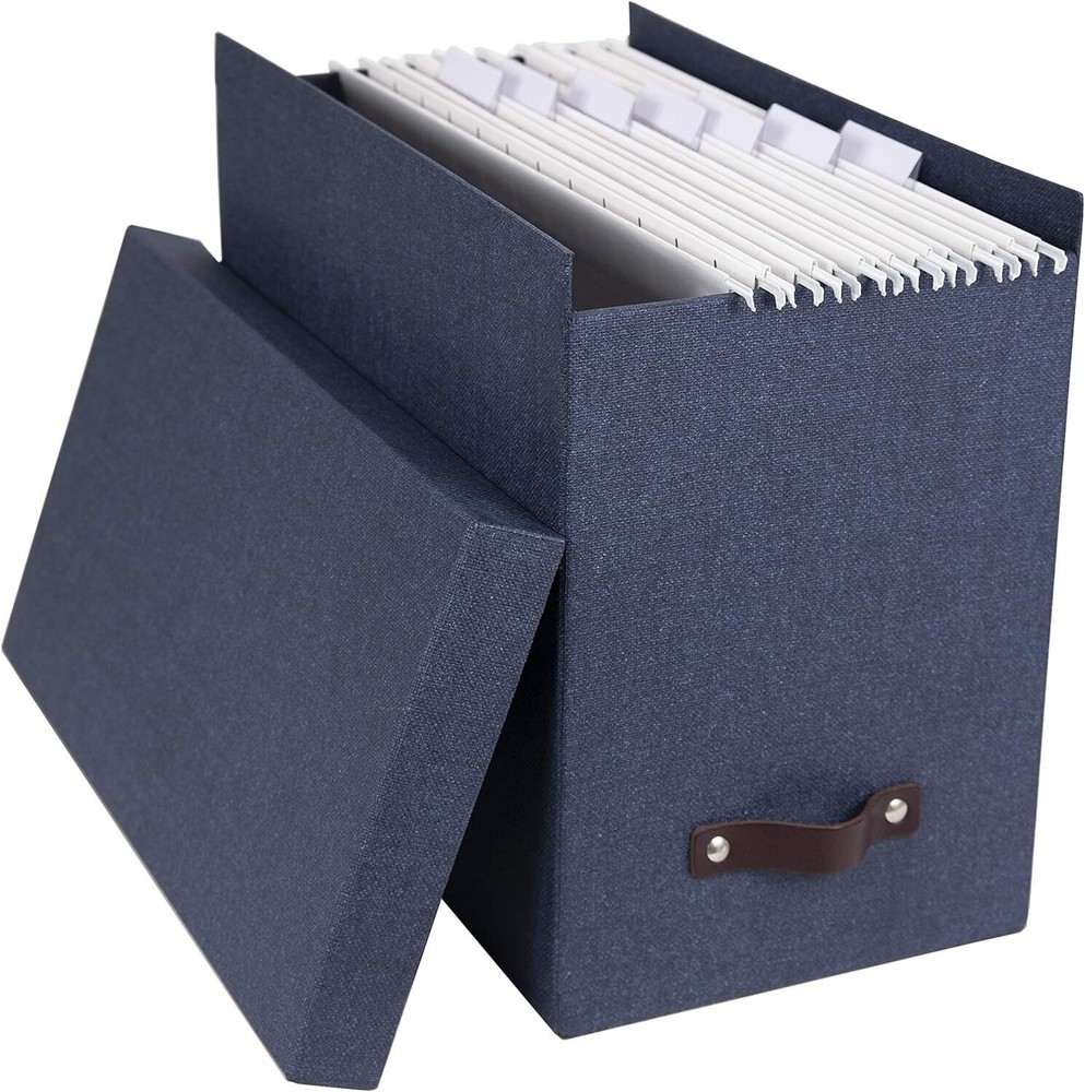 Bigso John Desktop File Box | File Storage Box for Paperwork | Grey