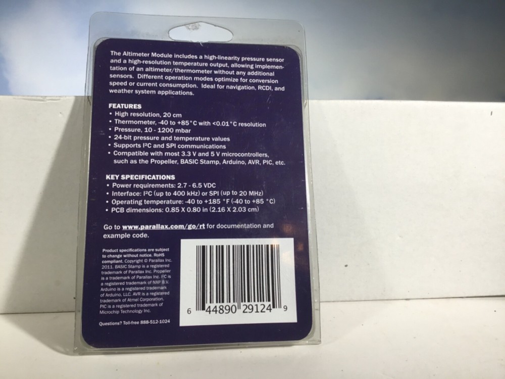 PARALLAX Inc #29124-RT Altimeter Module MS5607