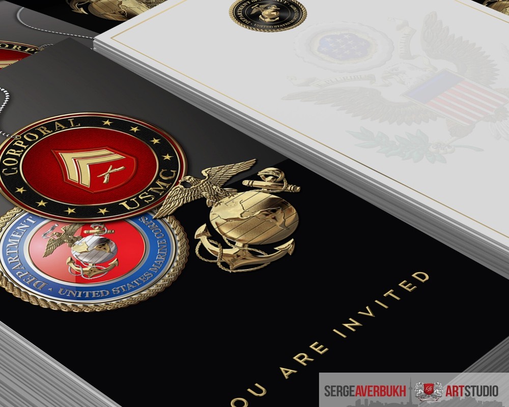 Customizable US Marine Corporal 5x7 Invitation Template DIGITAL DOWNLOAD