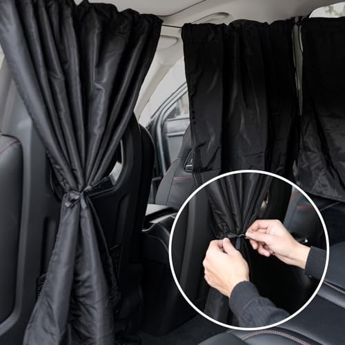 4 Pcs Lager Double Layer Thickened Car Curtains Set, 98% Light Large 4 PCS