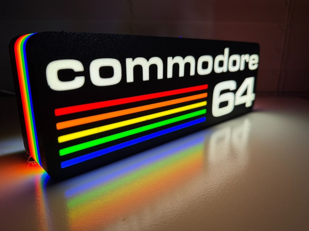 Commodore 64 Inspired LED lit sign - Lamp - Computer - Console Wall Decor