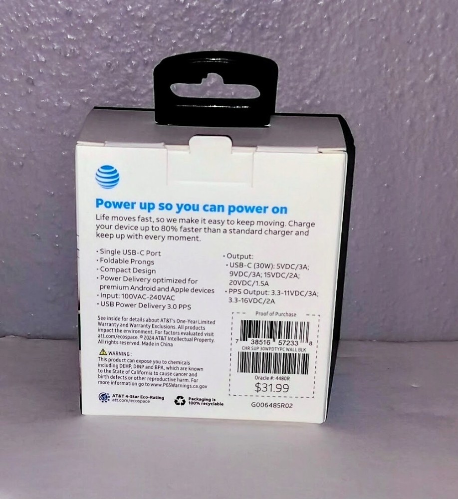 ATT 30W USB Type C Wall Charger