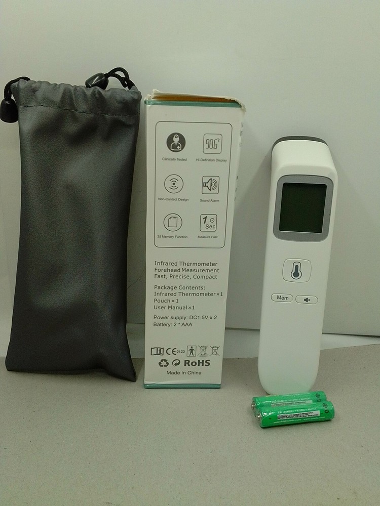 Disen Forehead Thermometer White Batteries Included