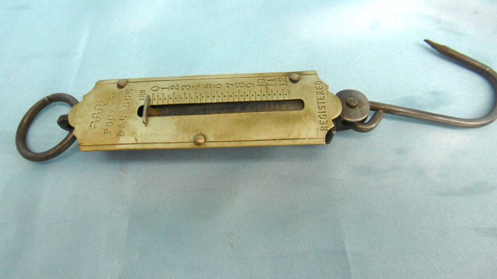 Old Spring Scale Pocket Balance 0-12 kg