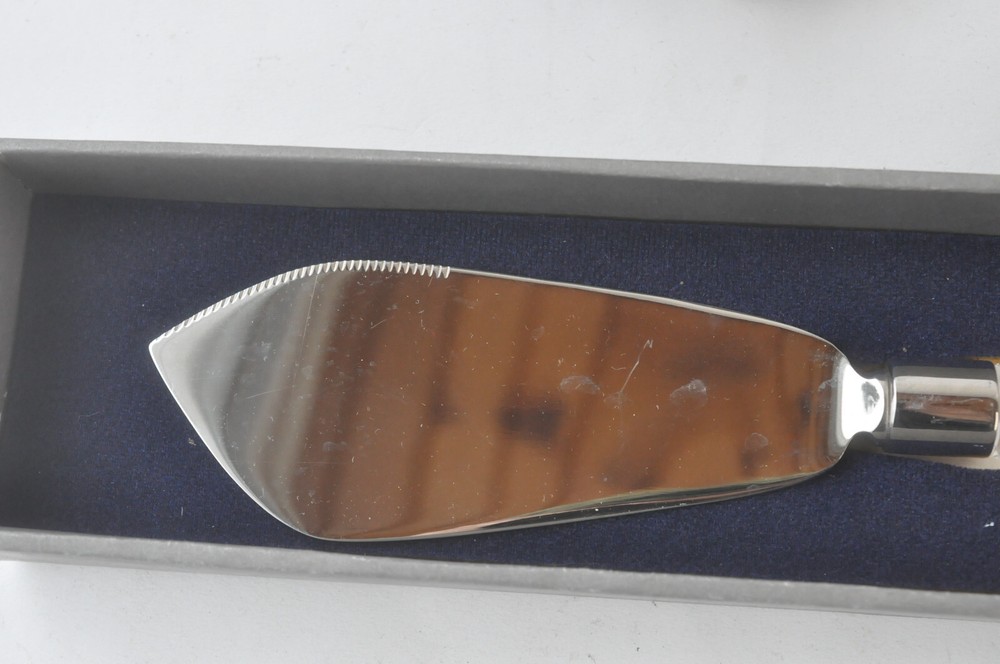 Orrefors ~ Cake Knife and Server ~ Vintage ~ Glass / Crystal Handle