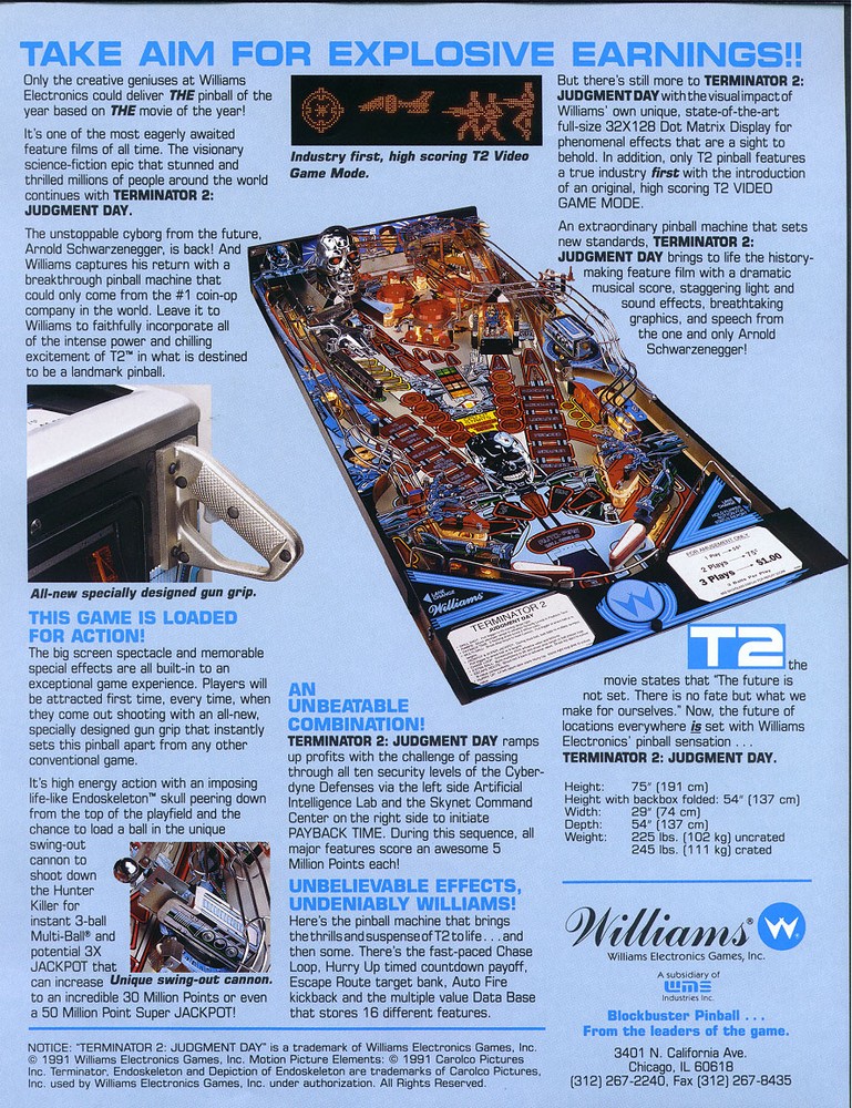 Terminator 2: Judgement Day (T2) - Profanity Rom Set [Williams] EPROM