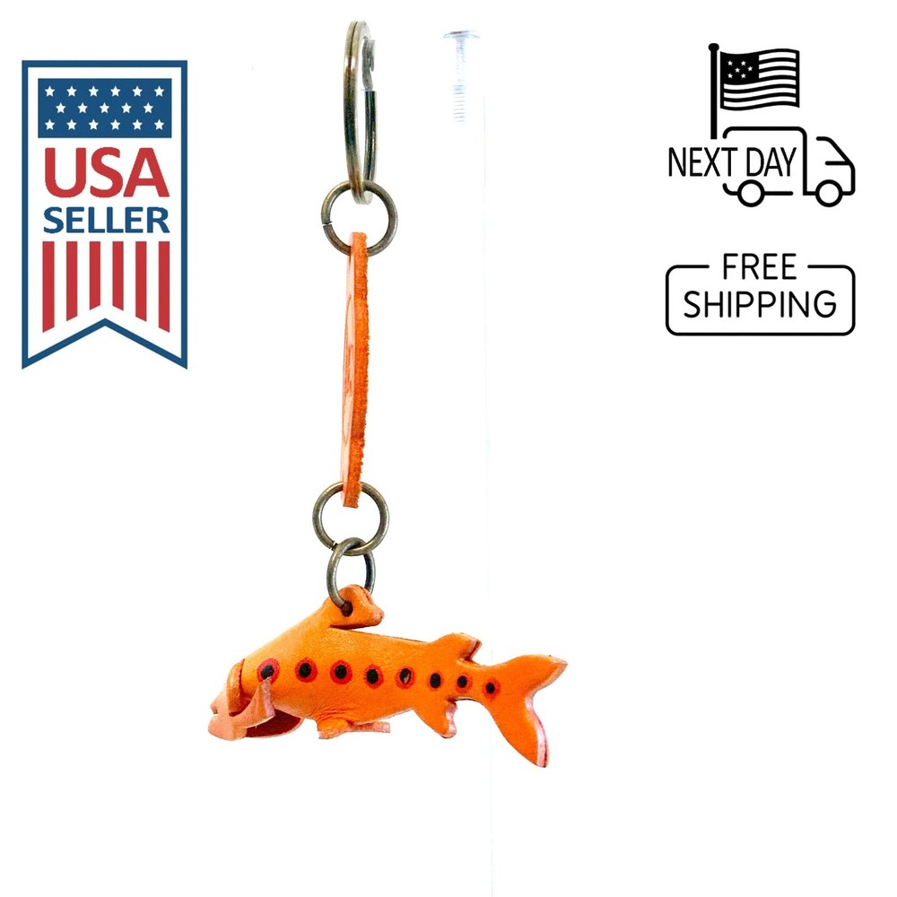 Sea Trout Handmade Leather Keyring