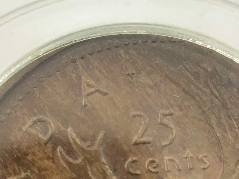 25 Cents Struck on Unknown Non Magnetic Planchet Canada Error Coin II257