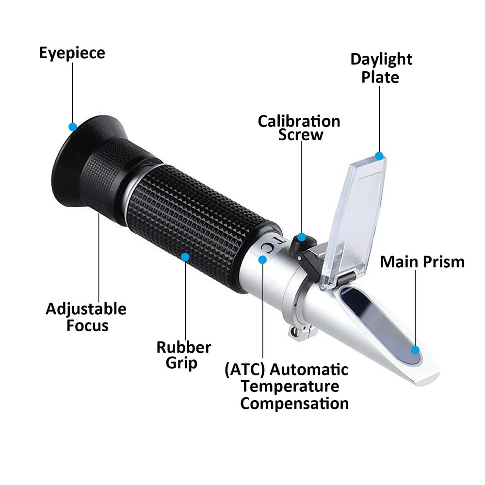 Brix Refractometer 0-32% Brix Meter Refractometer for Testing Sugar Content ATC
