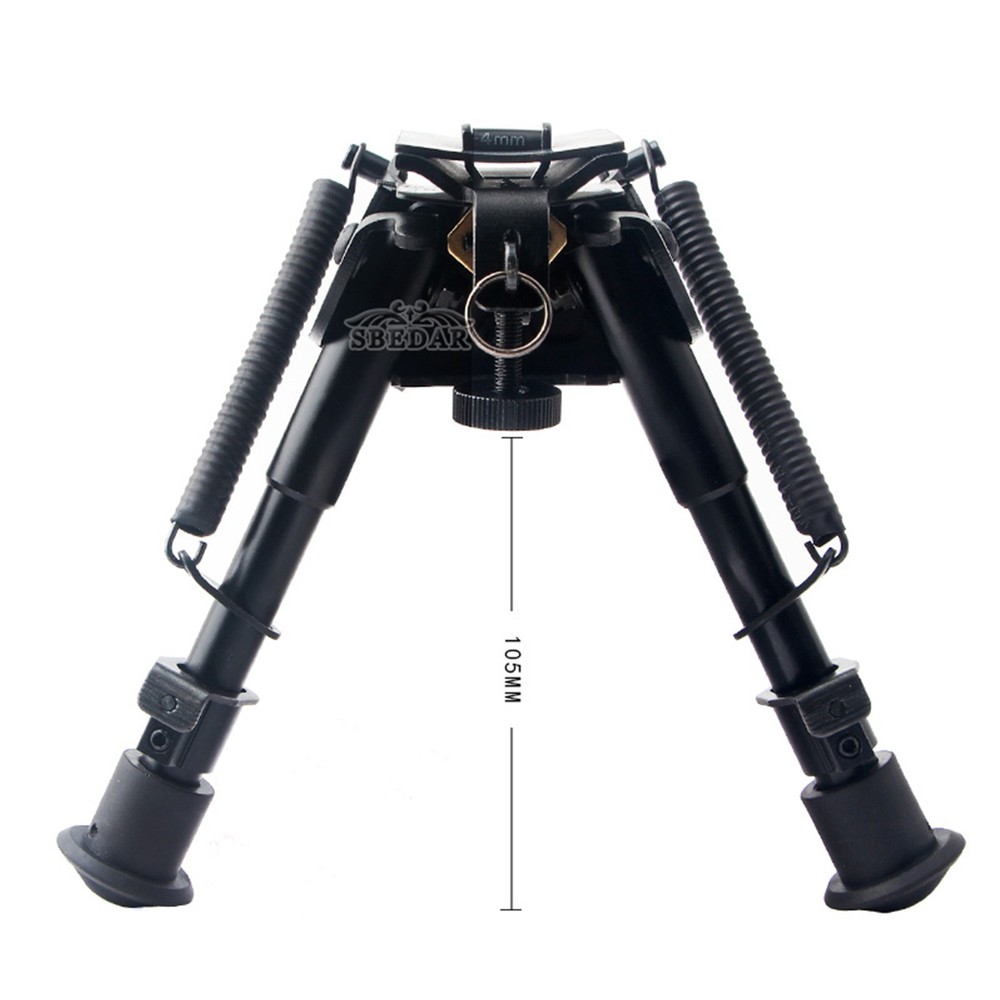Pivot / Rotating Rifle Bipod Adjustable Leg Spring Return for Hunting Shooting