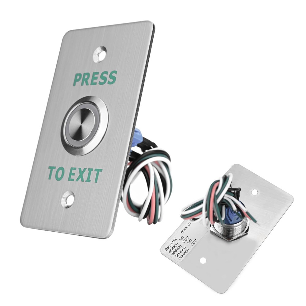 IP68 Waterproof Exit Button NO&NC &COM with LED Door Push Switch Stainless St...