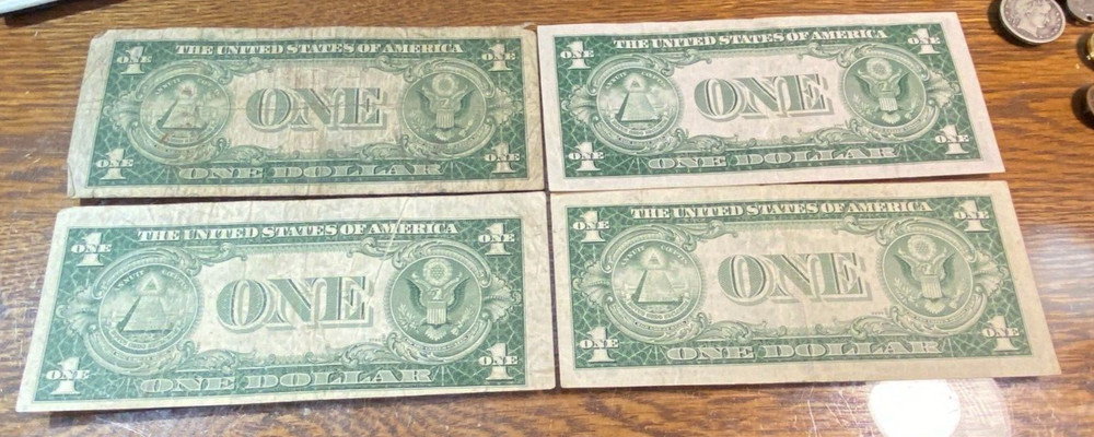 (4) 1935-A,C,E & F $1 Silver Certificates VG-VF Includes Star Note & Error! CHN