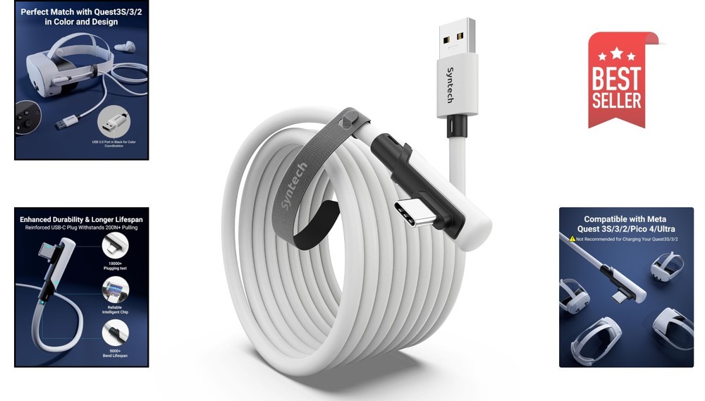 16FT USB 3.0 Link Cable for PC VR with L-Shaped Connector – Optimal Performance