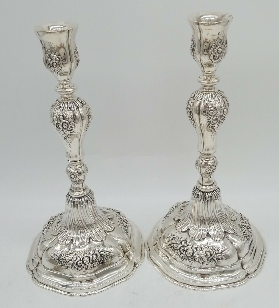 EARLY EUROPEAN SILVER CANDLESTICKS