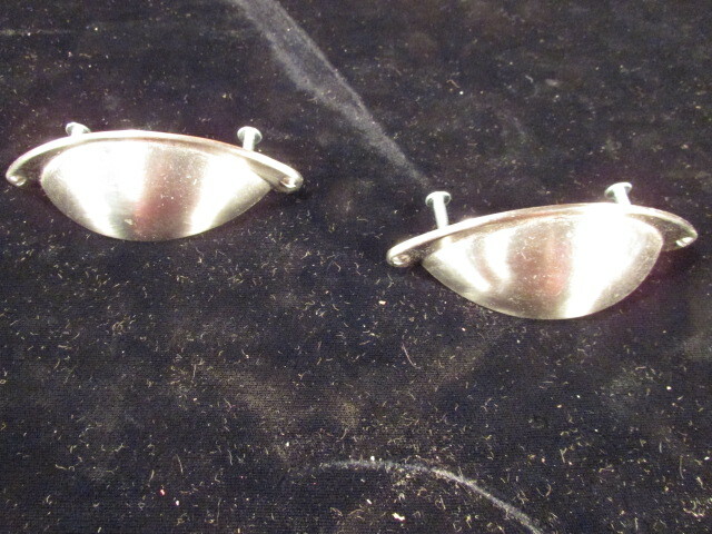 2 silver drawer pulls clover VINTAGE HARDWARE handle dresser cabinet