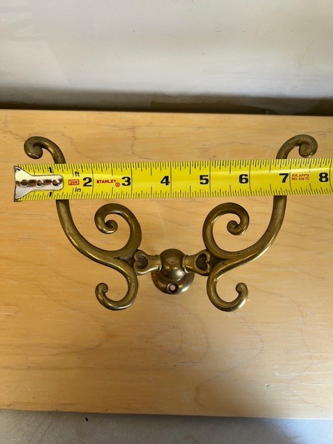 Solid Brass Double Coat Hook - Ornate Design 8” Wide