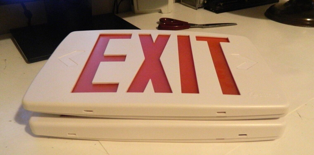 Lithonia Lighting Quantum Thermoplastic White LED Emergency Exit Sign FAST SHIP