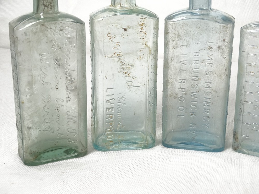 5 x Tall Apothecary / Pharmacy Bottles. #9
