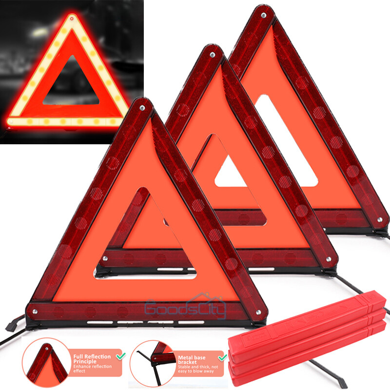Emergency Warning Triangle DOT Approved Reflective Safety Roadside Kit for Car