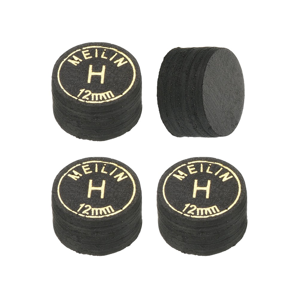 12mm Billiard Stick Tips, 4pcs Hard Multiple Layer Billiard Accessories, Black