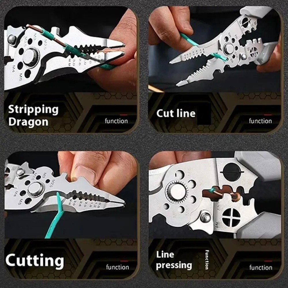 Heavy Duty Electrical Wire Stripper Cutter Crimper Pliers Multi Tool