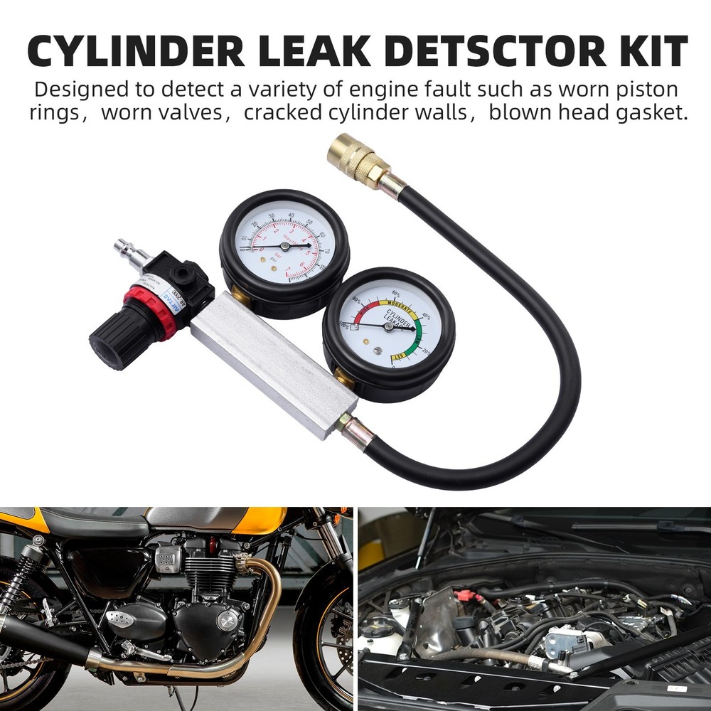 Engine Compression Diagnosis Tester Cylinder Leak Down Gauges Detector Leakage