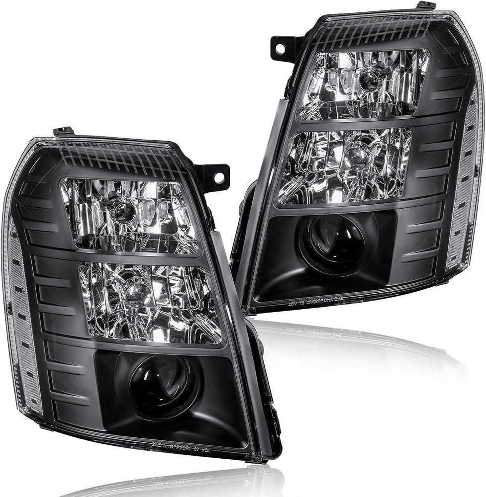 Headlight Assembly, Headlights Kit Compatible with 2007-2014 Cadillac Escalade/2