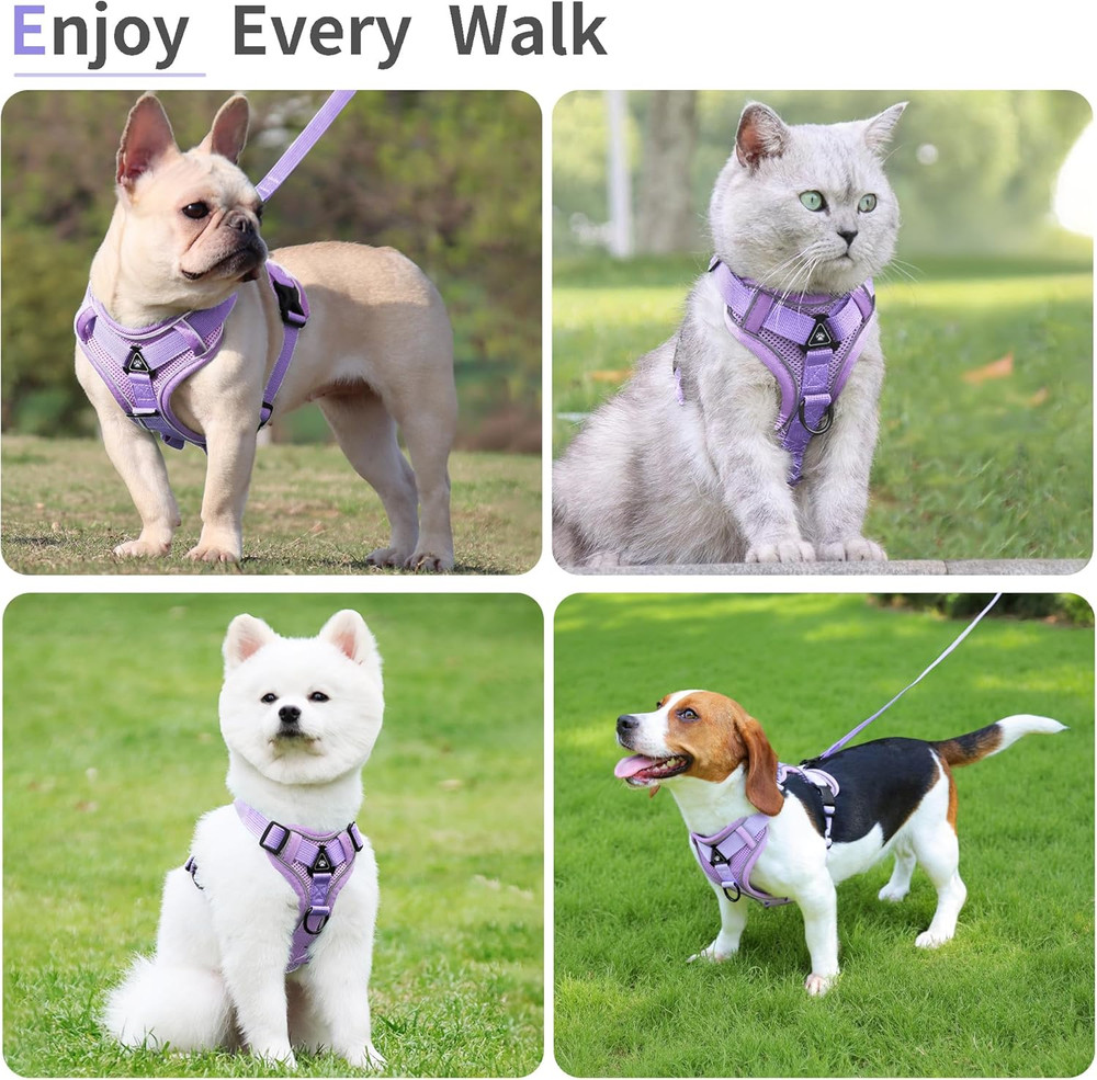 No Pull Dog Harness with Leash Set for Small Sized Dog, Reflective Adjustable No