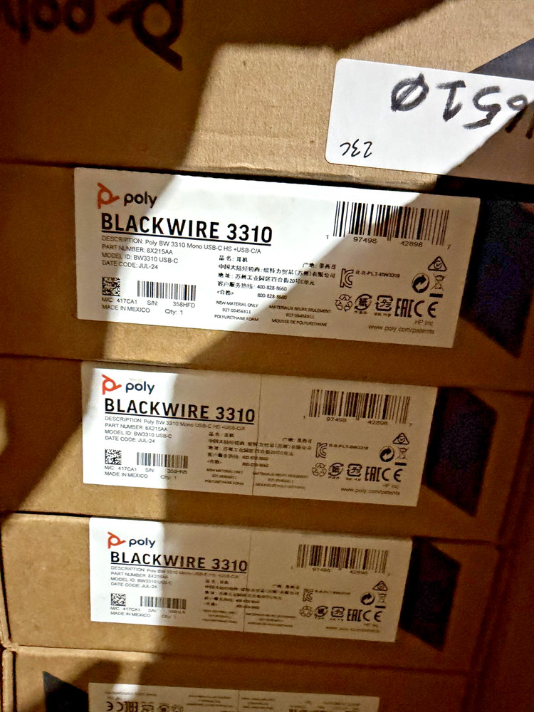Poly Blackwire 3310 Monaural USB-C Headset Plus Adapter 8X215AA