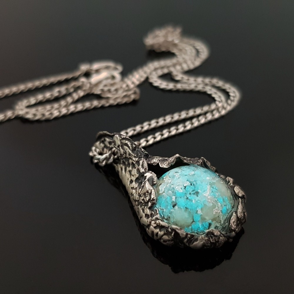 Powerful silver orgonite pendant, Diamonds, Herkimer, Diamonds, enchanted amulet