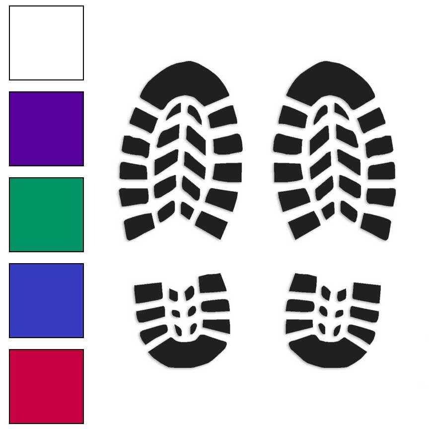 Boot Prints, Vinyl Decal Sticker, Multiple Colors & Sizes #120