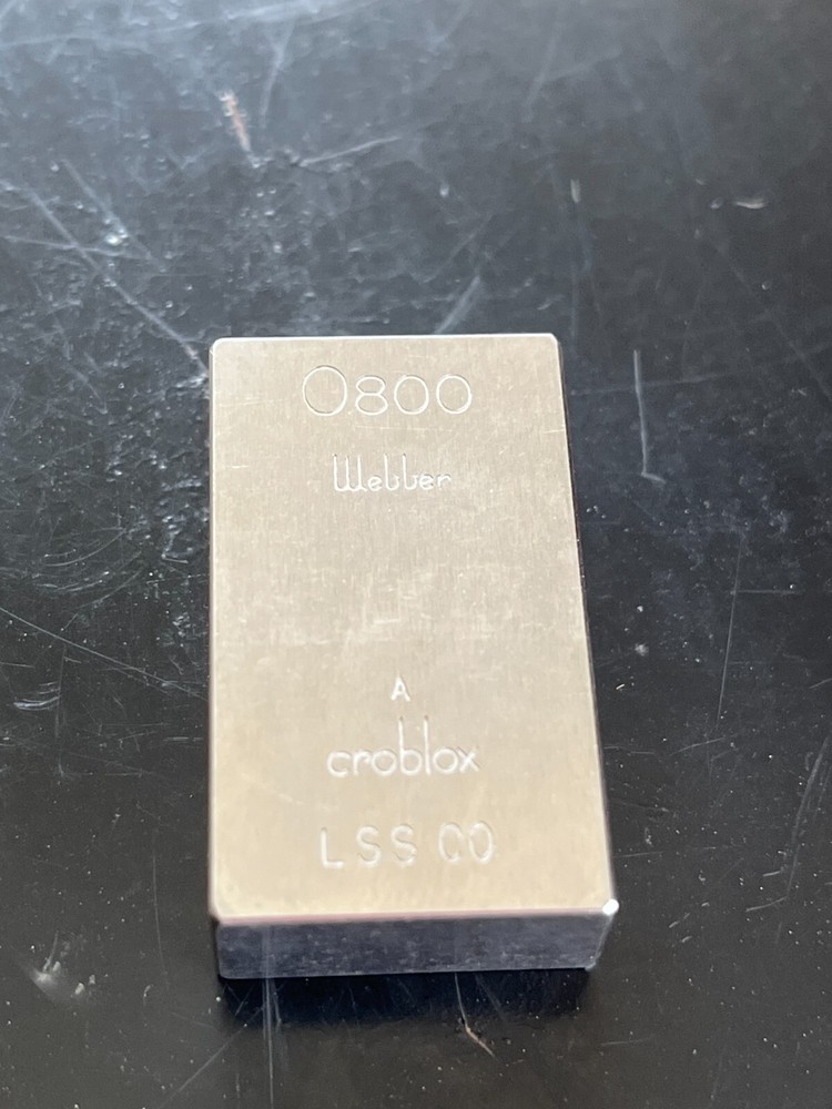 .800" Starrett-Webber Gage Block with certification