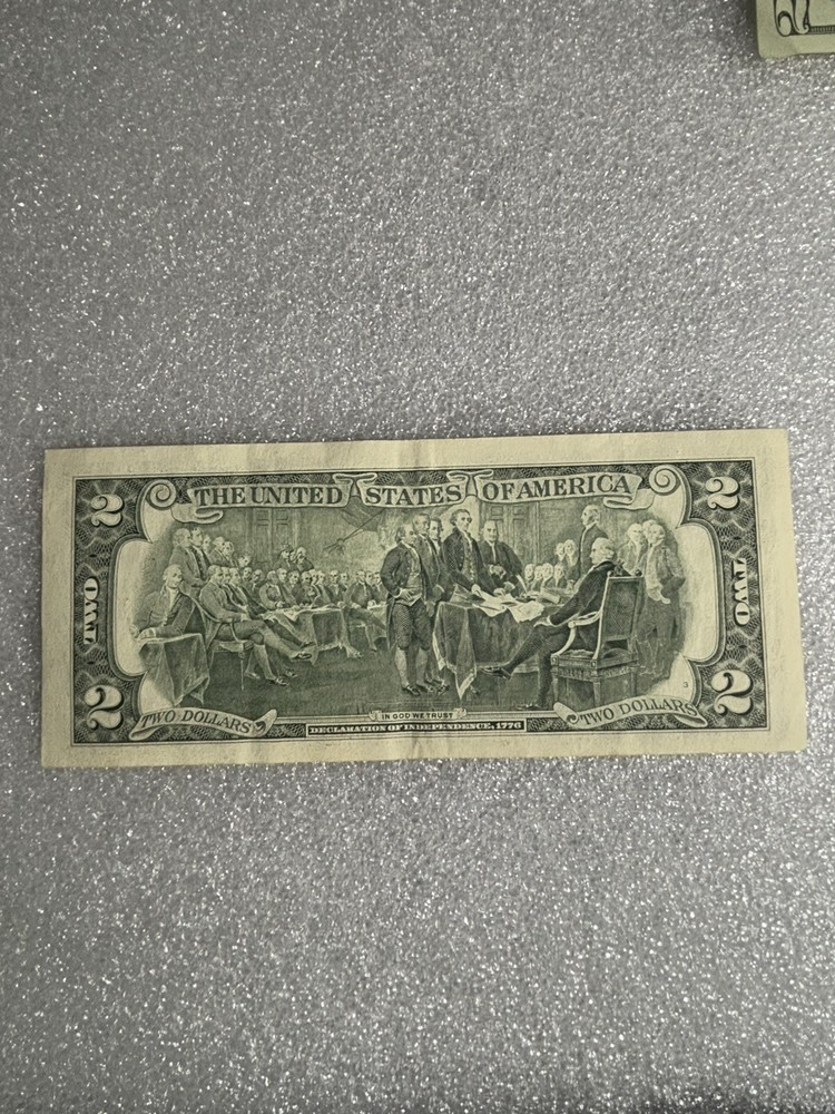 1995 Us $2 Dollar Error Note Ink Bleeds , Miscut Excellent Condition ￼