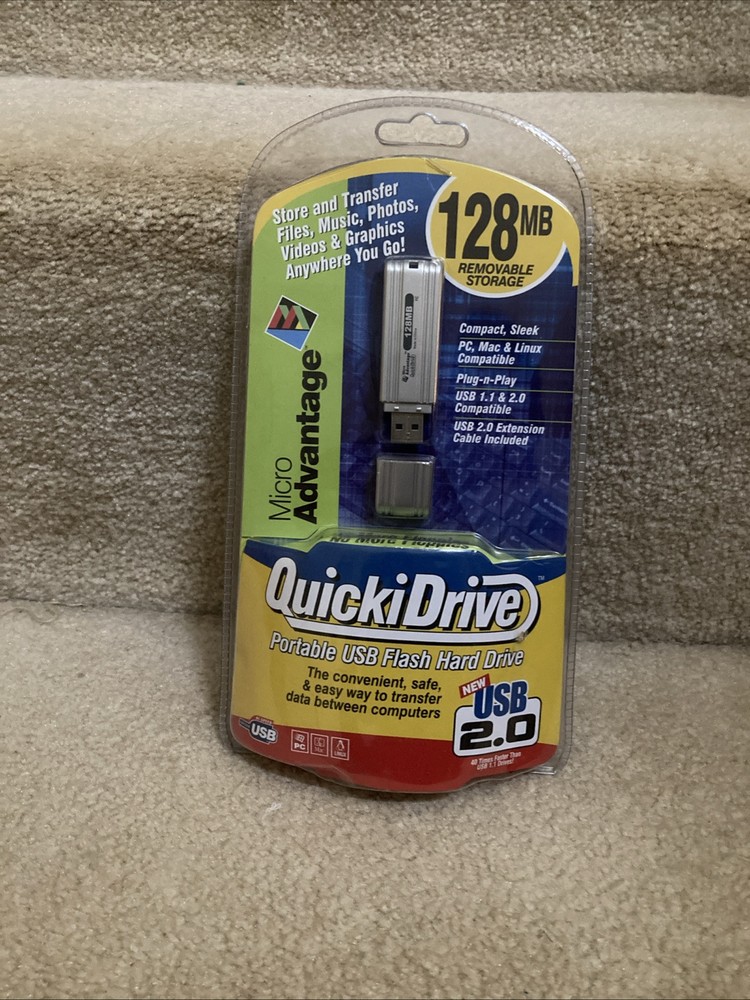 Micro Advantage QuickiDrive Portable USB Flash HardDrive 128mb removable storage