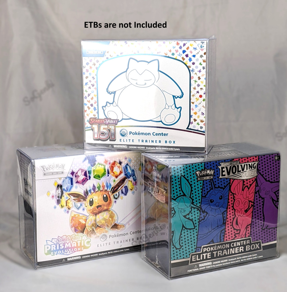 Pokemon ETB Protector Display Case PVC for Elite Trainer Box 5 Pack