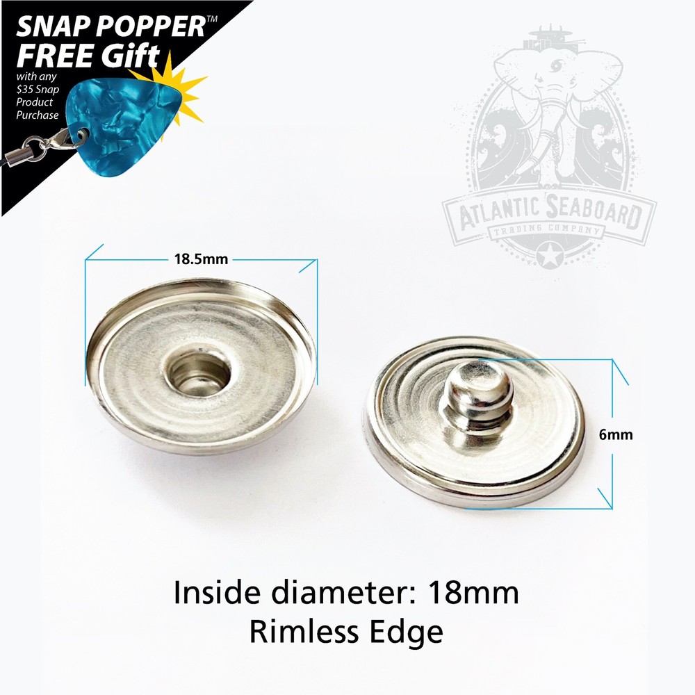 DIY Rimless 18mm Popper Style Snap Stud Base