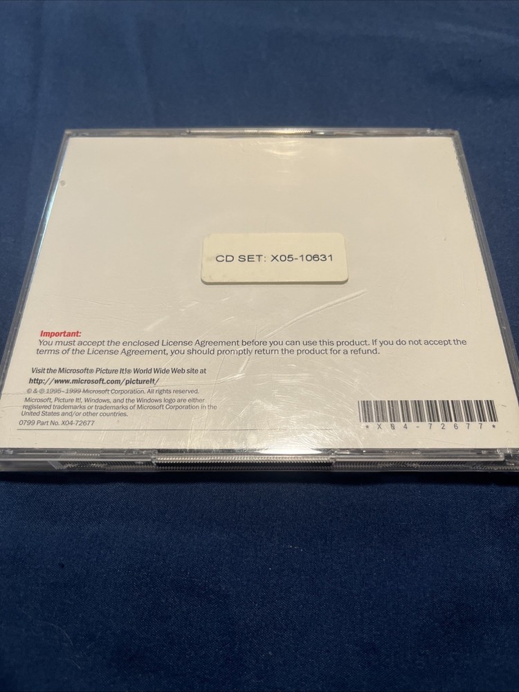 Microsoft Picture It 2000 2 Disc Set For Windows 98