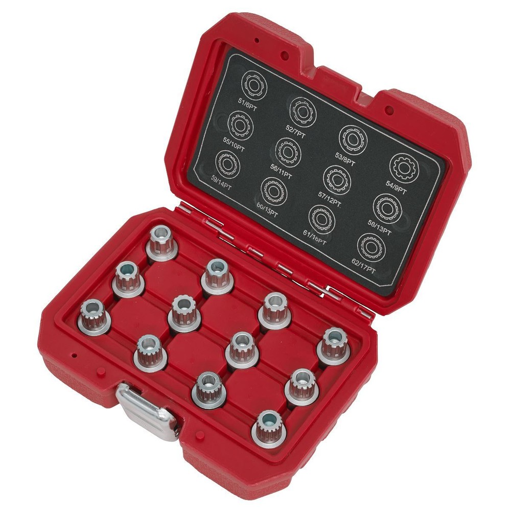 Sealey Locking Wheel Nut Key Set 12pc VW Garage Storage Case