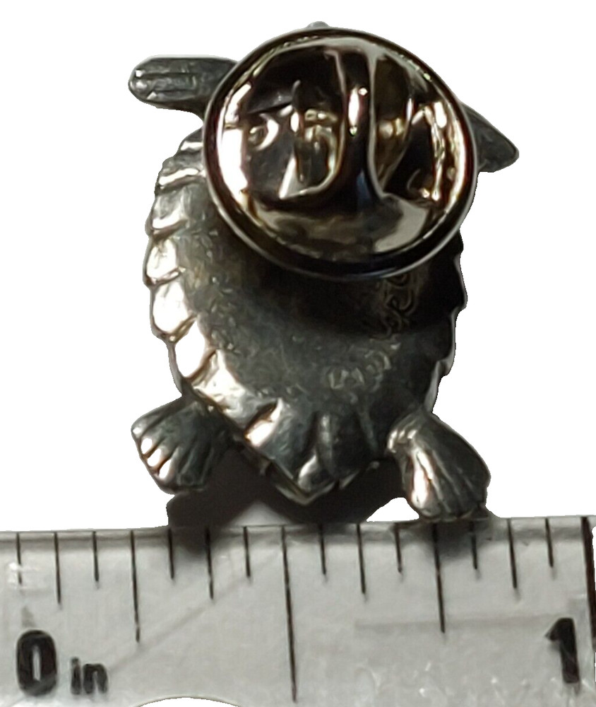 TURTLE Silver Toned Lapel Pin