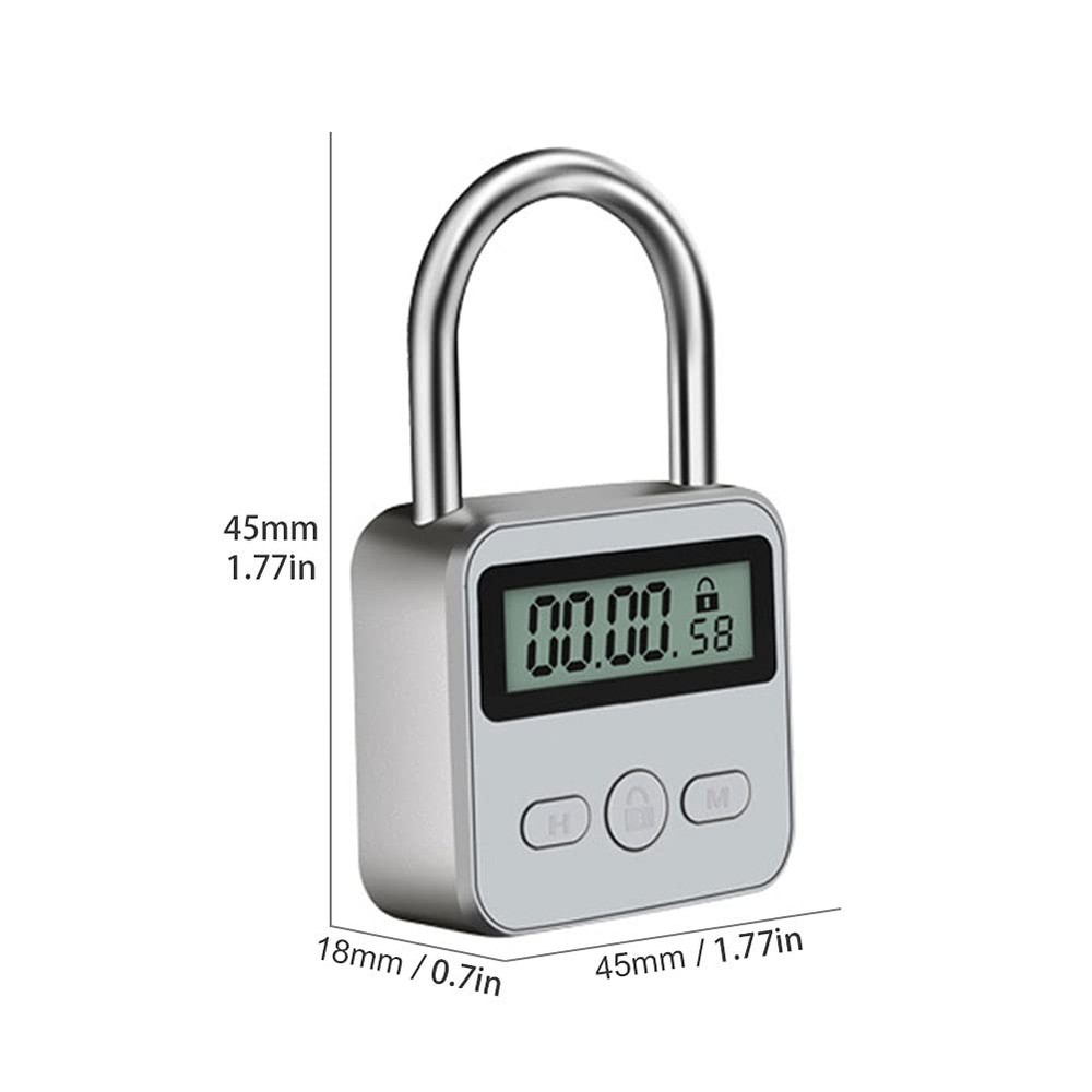 Metal Timer Lock, 99 Hours Max Timing USB free size, Silver