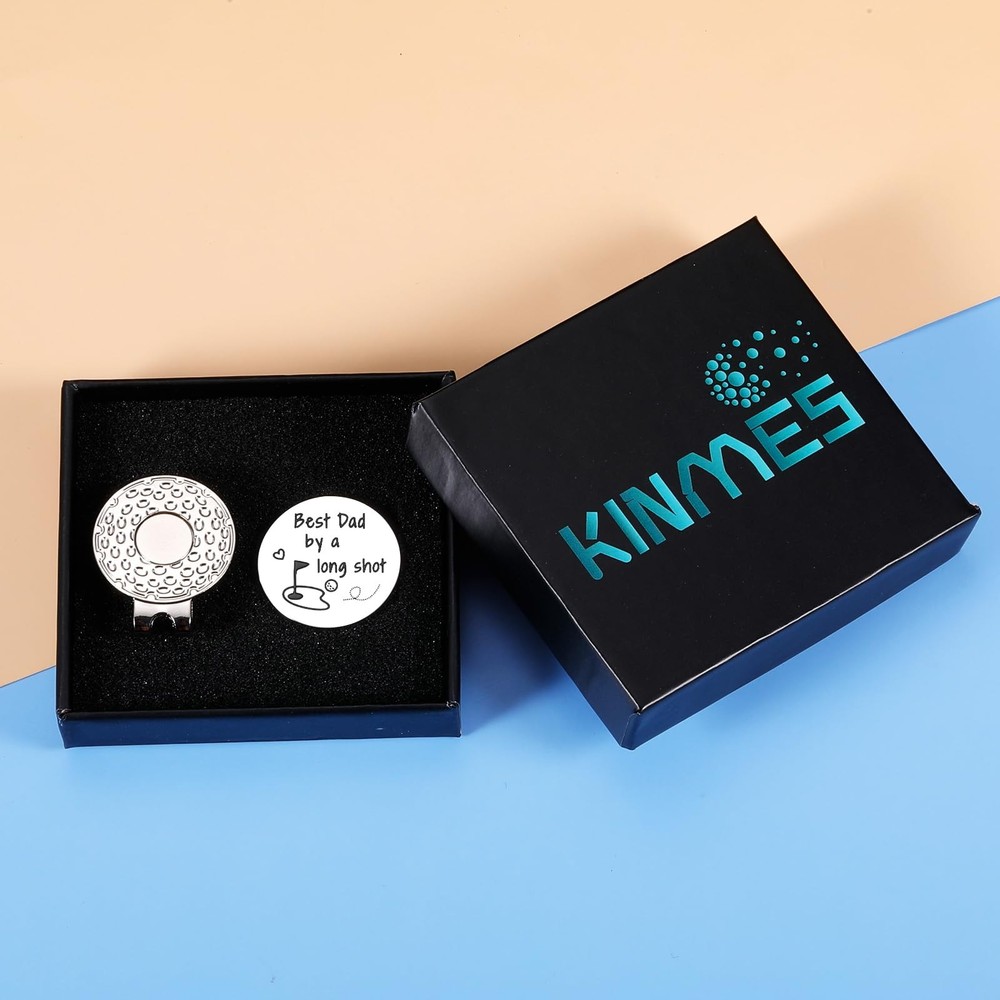 KINMES Dad Golf Ball Marker - Stocking Stuffers for Men Daddy silver