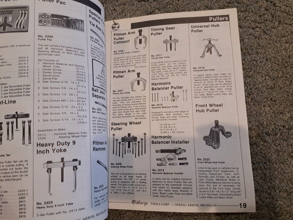 Oldforge Tools 1985 Catalog Pneumatic Tools Pullers Chisels