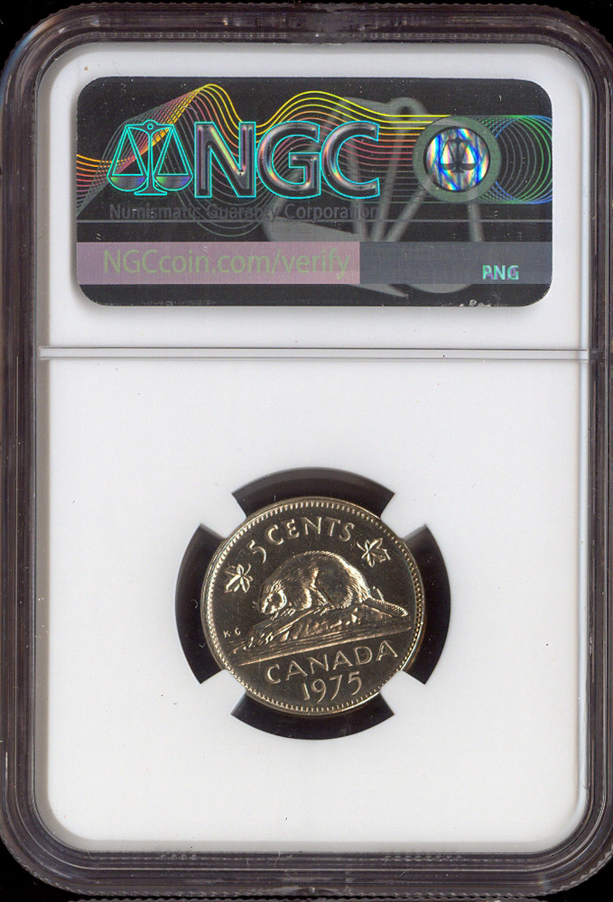 1975 Canada 5 Cents 5C NGC MS66 - Quality