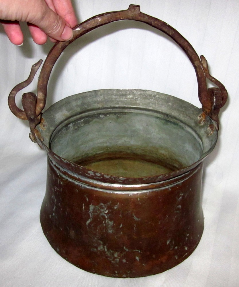 Copper Over Metal Hammered Caldron