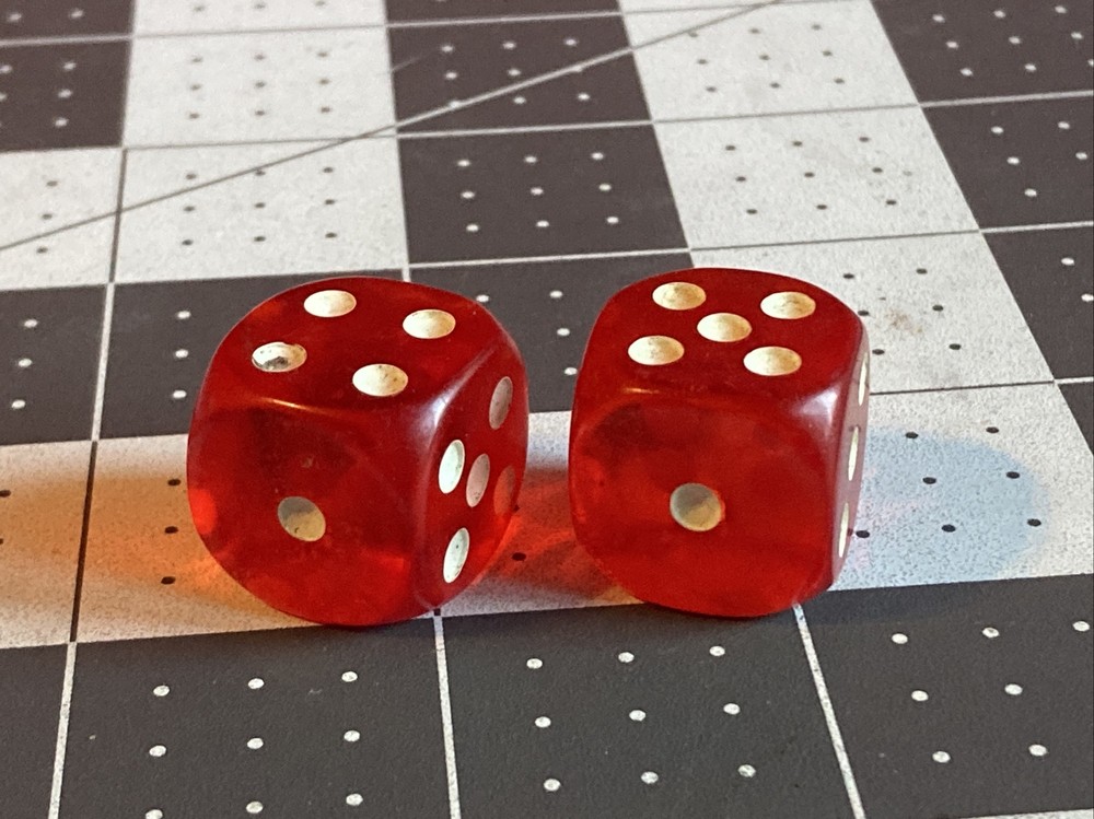Vintage Red Dice Pair Rare