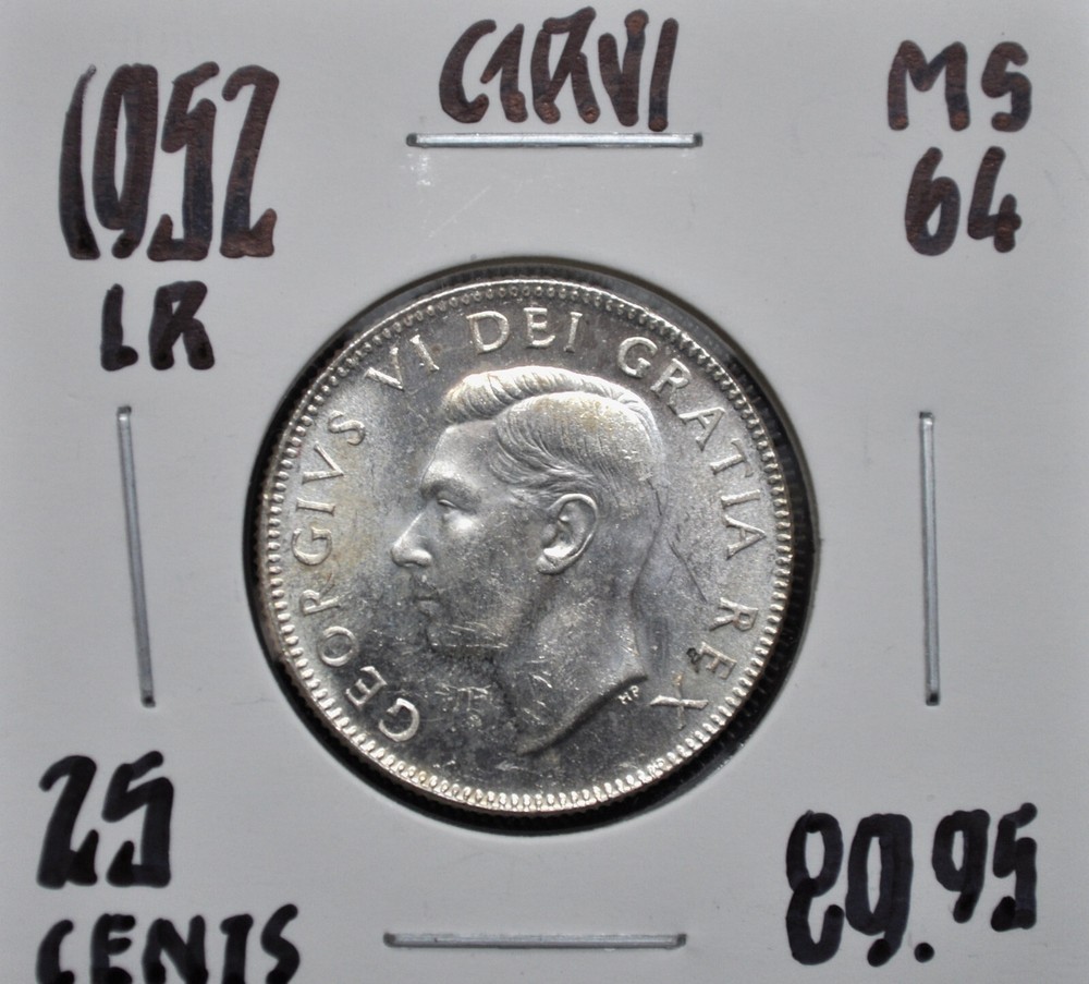 1952 LR Canada 25 Cents