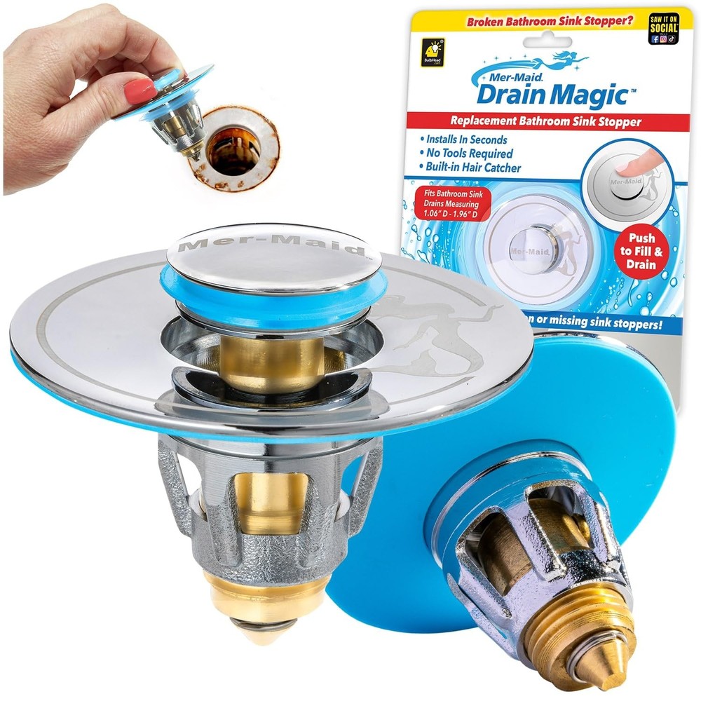 MER-MAID DRAIN MAGIC AS-SEEN ON TV REPLACE BROKEN OR MISSING BATHROOM DRAIN