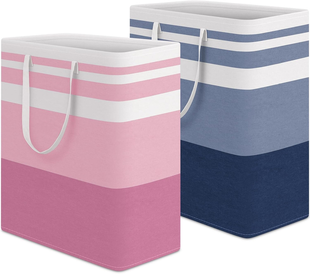 2pc 100L Large Laundry Baskets,Waterproof Freestanding Laundry Hamper-Collapsibl