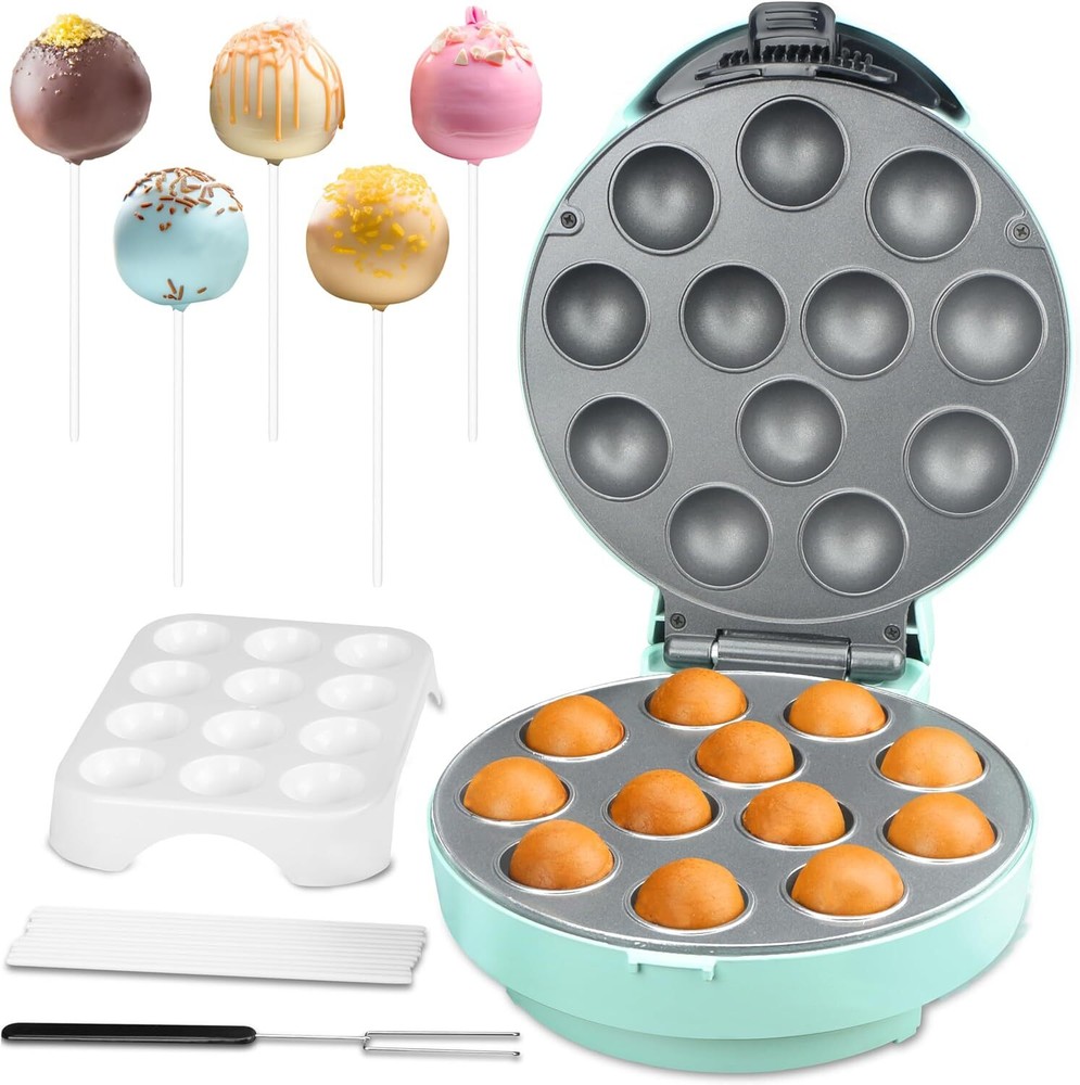 Cake Pop Maker Machine Set with Cake Pop Stand,Sticks & Fork Tool,12 Cake Pops