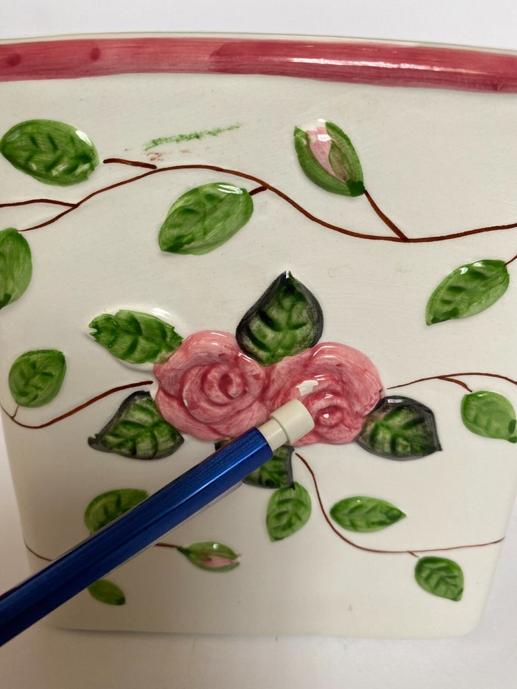 "Roses" Ceramic Tissue Box Cover